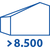 Hallen-Icon mit „> 8.500“ (über 8.500 Hallen realisiert)